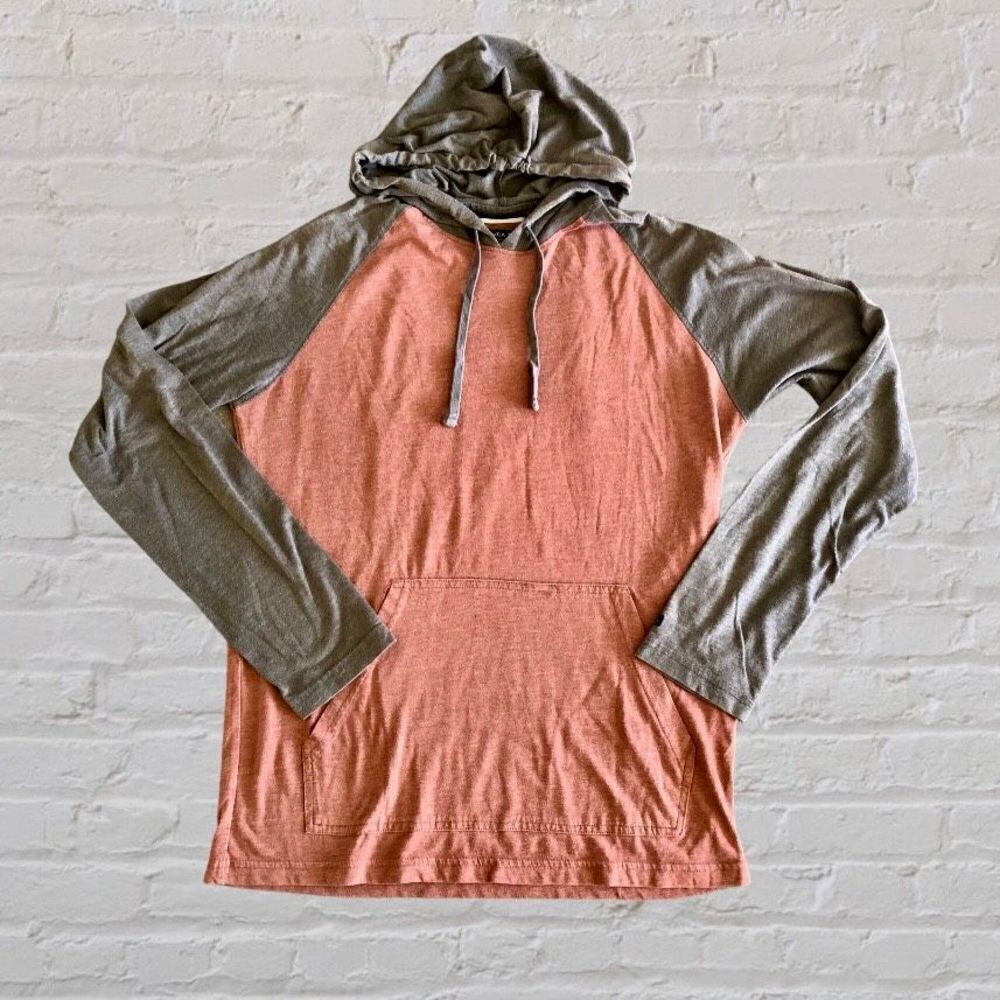 RVCA PTC Pigment Dyed Hooded Color blocked Long sleeve